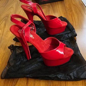 Shoes: Heels - Pleasers 1pr; SZ 9 - $50 (Red)
